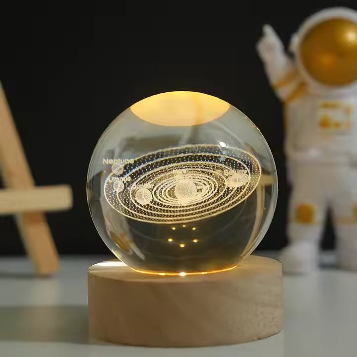 3D Crystal Ball Lamp - LED Night Light for Home & Gift - vistorahub