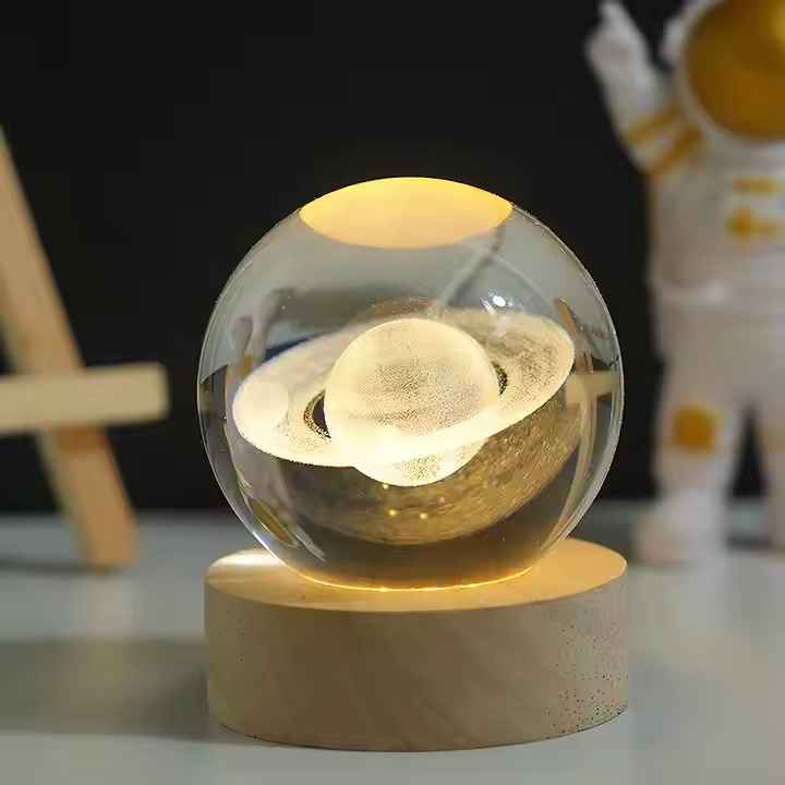 3D Crystal Ball Lamp - LED Night Light for Home & Gift - vistorahub