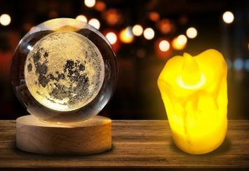 3D Crystal Ball Lamp - LED Night Light for Home & Gift - vistorahub