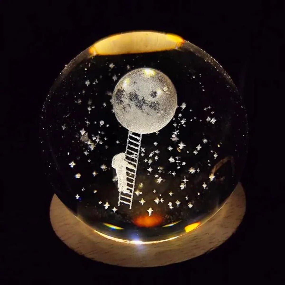 3D Crystal Ball Lamp - LED Night Light for Home & Gift - vistorahub