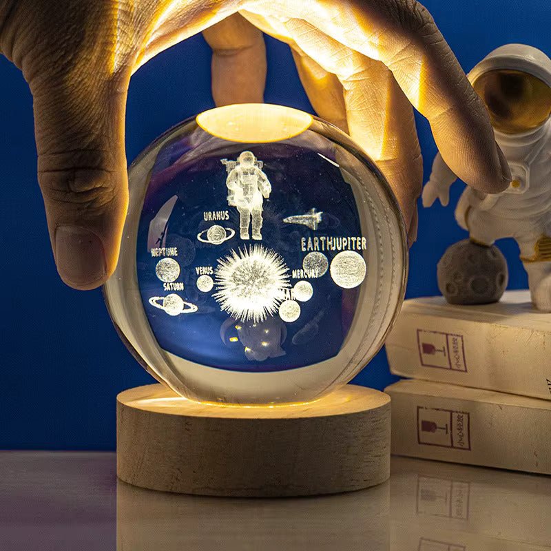 3D Crystal Ball Lamp - LED Night Light for Home & Gift - vistorahub