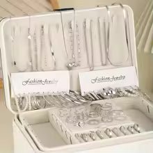 54 Pcs/Set Vintage Elegant Pearl Earrings Ring Heart Pendant Necklace Bracelet For Women Boho Daily Wear Jewelry Set Gifts 2024 - vistorahub