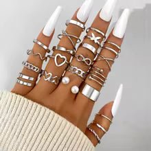 54 Pcs/Set Vintage Elegant Pearl Earrings Ring Heart Pendant Necklace Bracelet For Women Boho Daily Wear Jewelry Set Gifts 2024 - vistorahub