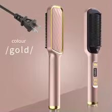Electric Hot Comb Multifunctional Straight Hair Straightener Comb Negative Ion Anti - Scalding Styling Tool Straightening Brush - vistorahub