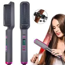 Electric Hot Comb Multifunctional Straight Hair Straightener Comb Negative Ion Anti - Scalding Styling Tool Straightening Brush - vistorahub