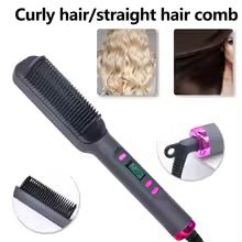Electric Hot Comb Multifunctional Straight Hair Straightener Comb Negative Ion Anti - Scalding Styling Tool Straightening Brush - vistorahub