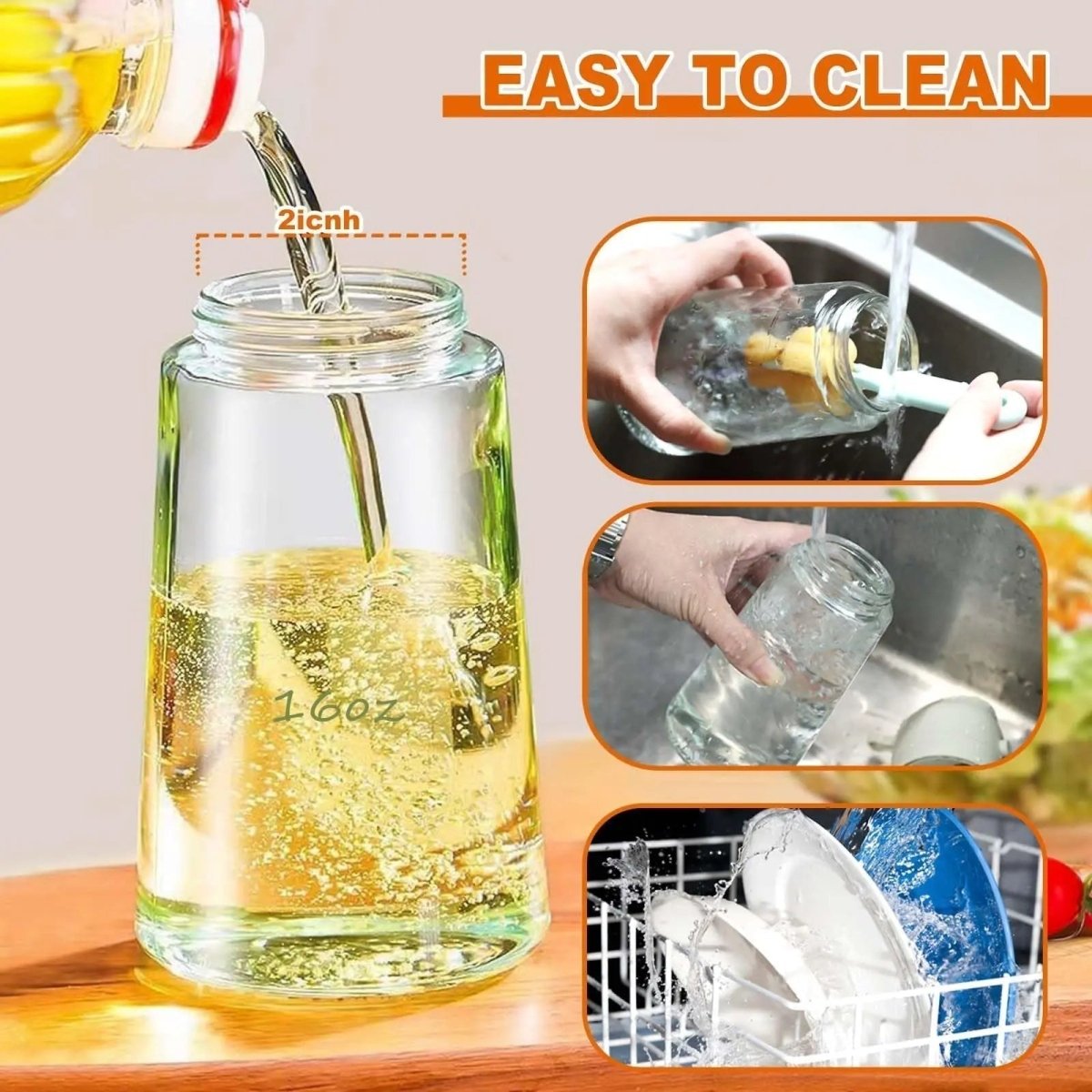 Kitchen Oil Spray Bottle Large Capacity Glass Oil Dispenser Dual - Use for Spraying Pouring Compatible with Olive Oil Soy Sauce - vistorahub