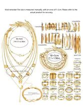 New 57 Pcs/Set Fashion Jewelry Sets For Women Metal Wide Face Earrings Necklaces Bracelets Ankles Rings Combinations Set Jewelry - vistorahub