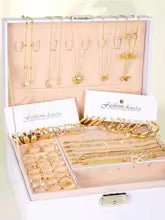 New 57 Pcs/Set Fashion Jewelry Sets For Women Metal Wide Face Earrings Necklaces Bracelets Ankles Rings Combinations Set Jewelry - vistorahub