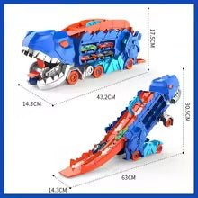 New Product Folding Dinosaur Transporter Car Competitive Game Roll To Eat Car Vehicle Racing Track With Mini Car Kid Gift Toy - vistorahub