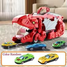 New Product Folding Dinosaur Transporter Car Competitive Game Roll To Eat Car Vehicle Racing Track With Mini Car Kid Gift Toy - vistorahub