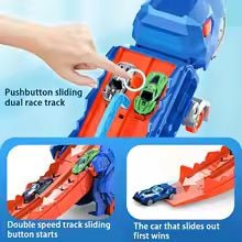 New Product Folding Dinosaur Transporter Car Competitive Game Roll To Eat Car Vehicle Racing Track With Mini Car Kid Gift Toy - vistorahub
