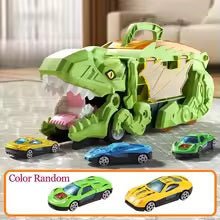New Product Folding Dinosaur Transporter Car Competitive Game Roll To Eat Car Vehicle Racing Track With Mini Car Kid Gift Toy - vistorahub